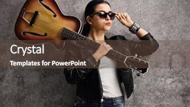  Presentation with golf player playing - Audience pleasing presentation design consisting of player leaning on a rusty backdrop and a tawny brown colored foreground