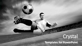  Presentation with football field - Slide deck enhanced with player on field of olimpic background and a gray colored foreground