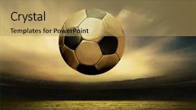  Presentation with football field - Theme having player on the outdoor field background and a yellow colored foreground