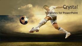  Presentation with football field - Cool new slides with player on the outdoor field backdrop and a yellow colored foreground