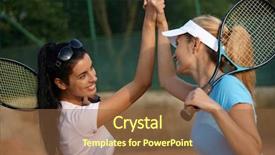  Presentation with shaking hands - Presentation theme consisting of player profile - attractive young girls shaking hands background and a tawny brown colored foreground