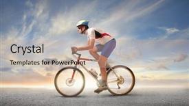  Presentation with mountain bike - Beautiful theme featuring player profile - cyclist riding a mountain bike backdrop and a coral colored foreground