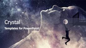  Presentation with astronaut in fantasy world mixed - Cool new slides with player profile - exploring this great world mixed backdrop and a dark gray colored foreground