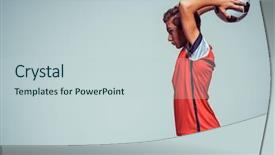  Presentation with sportswear - PPT theme consisting of player profile - photo of teen boy background and a lemonade colored foreground