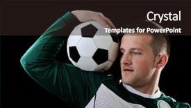  Presentation with proffessional - Audience pleasing slide deck consisting of player profile - proffessional footballer holding a ball backdrop and a  colored foreground