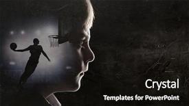  Presentation with toothpaste little kid boy brushing - Presentation theme with player profile - silhouette of kid boy background and a  colored foreground