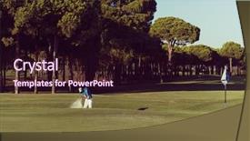  Presentation with golf course - Amazing slide set having trap club - pro golf player shot ball backdrop and a tawny brown colored foreground