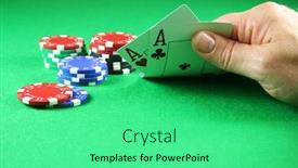  Presentation with poker chips - PPT layouts having player-showing-a-pair background and a seafoam green colored foreground