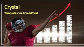  Presentation with american football - Presentation having player standing in stadium throwing background and a wine colored foreground