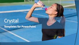  Presentation with blue professional - PPT layouts featuring player thirsty thirst quenching drink background and a teal colored foreground