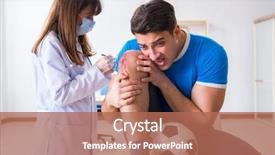  Presentation with soccer injury - Beautiful slides featuring player visiting doctor after injury backdrop and a  colored foreground