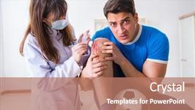  Presentation with soccer injury - Colorful PPT layouts enhanced with player visiting doctor after injury backdrop and a  colored foreground