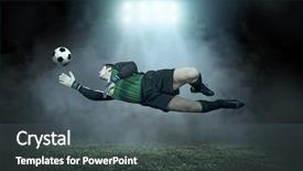  Presentation with soccer - Colorful presentation enhanced with player with ball in action backdrop and a dark gray colored foreground