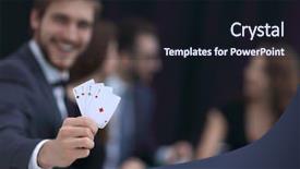  Presentation with golf player playing - Cool new PPT theme with win win dice - lucky player with the winning backdrop and a wine colored foreground