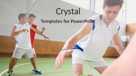  Presentation with wood basketball court - Slide set consisting of players competing courts - playing basketball background and a  colored foreground