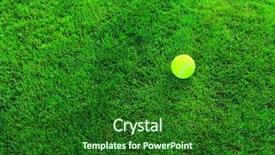  Presentation with tennis - Cool new PPT theme with players competing courts - tennis balls on tennis grass backdrop and a forest green colored foreground