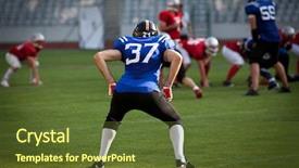  Presentation with college football - Colorful presentation theme enhanced with players in the background - sports backdrop and a tawny brown colored foreground