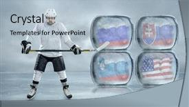  Presentation with ice hockey - Cool new theme with players in the ice olympic backdrop and a light blue colored foreground