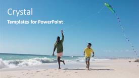  Presentation with summer holiday - PPT theme enhanced with playful-african-american-father background and a teal colored foreground