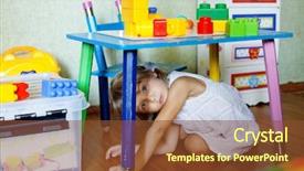  Presentation with nursery - Colorful PPT theme enhanced with playful child in her nursery backdrop and a tawny brown colored foreground