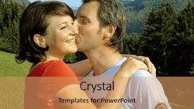  Presentation with keyword - Colorful presentation theme enhanced with playful couple is kissing in the nature unique keyword for this collection lovely77 backdrop and a coral colored foreground