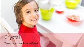  Presentation with muffins - Beautiful theme featuring playful-fun-time-in-kitchen backdrop and a red colored foreground