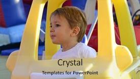  Presentation with plastic - PPT layouts having playful little kid on plastic background and a  colored foreground