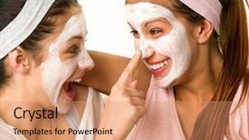  Presentation with teen - Slides featuring playful teen wearing mask touches background and a coral colored foreground