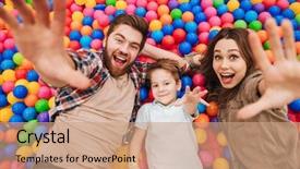  Presentation with parent child covid 19 - Cool new theme with playground - image of cheerful little child backdrop and a coral colored foreground