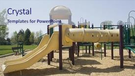  Presentation with playground - Audience pleasing theme consisting of playground at the park backdrop and a sky blue colored foreground