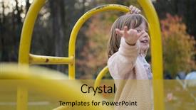  Presentation with fun - Audience pleasing slides consisting of playground park on cludy autum backdrop and a gold colored foreground