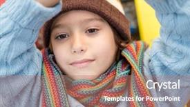  Presentation with playground - Theme with playground park on cludy autum background and a coral colored foreground