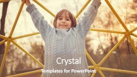  Presentation with playground - Audience pleasing theme consisting of playground park on cludy autum backdrop and a coral colored foreground