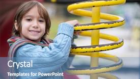  Presentation with playground - PPT layouts featuring playground park on cludy autum background and a teal colored foreground