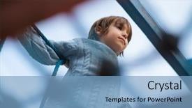  Presentation with playground - PPT layouts with playground park on cludy autum background and a light blue colored foreground