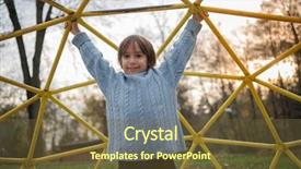  Presentation with black couple having fun - Colorful slide deck enhanced with playground park on cludy autum backdrop and a tawny brown colored foreground