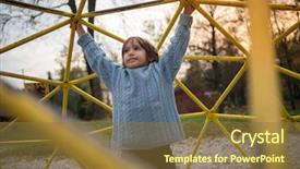 Presentation with playground - Theme having playground park on cludy autum background and a tawny brown colored foreground