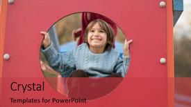  Presentation with playground - Colorful theme enhanced with playground park on cludy autum backdrop and a  colored foreground