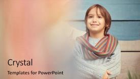  Presentation with playground - PPT theme having playground park on cludy autum background and a coral colored foreground