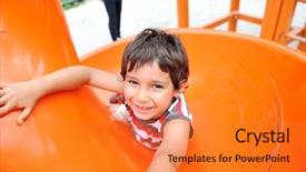  Presentation with dog park dogs plays - PPT layouts enhanced with playground slide - playing in park together background and a gold colored foreground