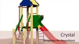  Presentation with playground - Audience pleasing slides consisting of playground without children isolated backdrop and a coral colored foreground