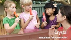  Presentation with daycare - Colorful PPT theme enhanced with playgroup - group of preschool 5 year backdrop and a  colored foreground