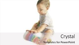  Presentation with baby - Presentation theme with playgroup - playing baby boy over white background and a  colored foreground