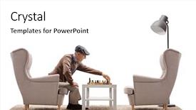  Presentation with chess - Slide set having playing a game of chess background and a white colored foreground