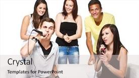  Presentation with video game - Slides with playing a singing video game background and a lemonade colored foreground