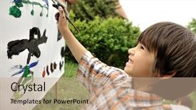  Presentation with palestine - Colorful PPT theme enhanced with playing and drawing outdoor war backdrop and a coral colored foreground