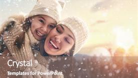  Presentation with holy family the child jesus - Amazing PPT layouts having playing and laughing on snow backdrop and a coral colored foreground