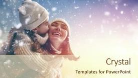  Presentation with holy family the child jesus - Presentation theme with playing and laughing on snow background and a  colored foreground