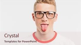  Presentation with tongue - Amazing slide deck having playing around and showing tongue backdrop and a lemonade colored foreground