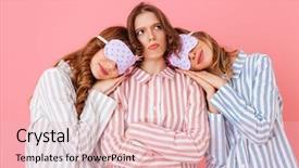  Presentation with friendly - Amazing slide set having playing around during girlish sleepover backdrop and a lemonade colored foreground